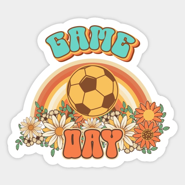 Groovy Soccer mom Retro game day  gift for funny mother Vintage floral pattern Sticker by HomeCoquette